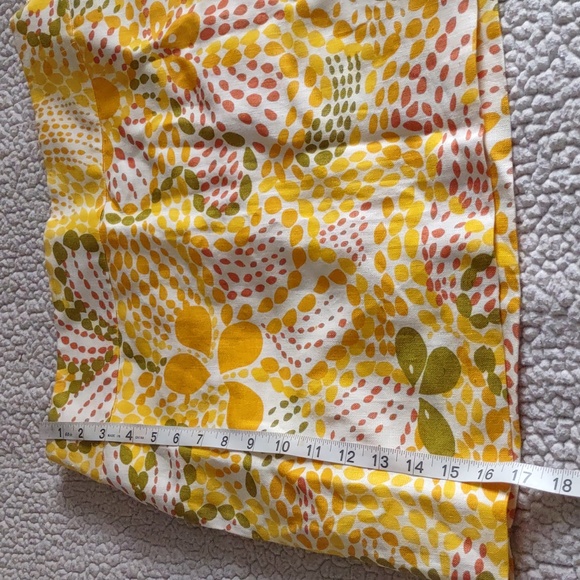 J. Crew Size 6 100% Linen Yellow Boho Print Mini Skirt With Pockets - Picture 8 of 15